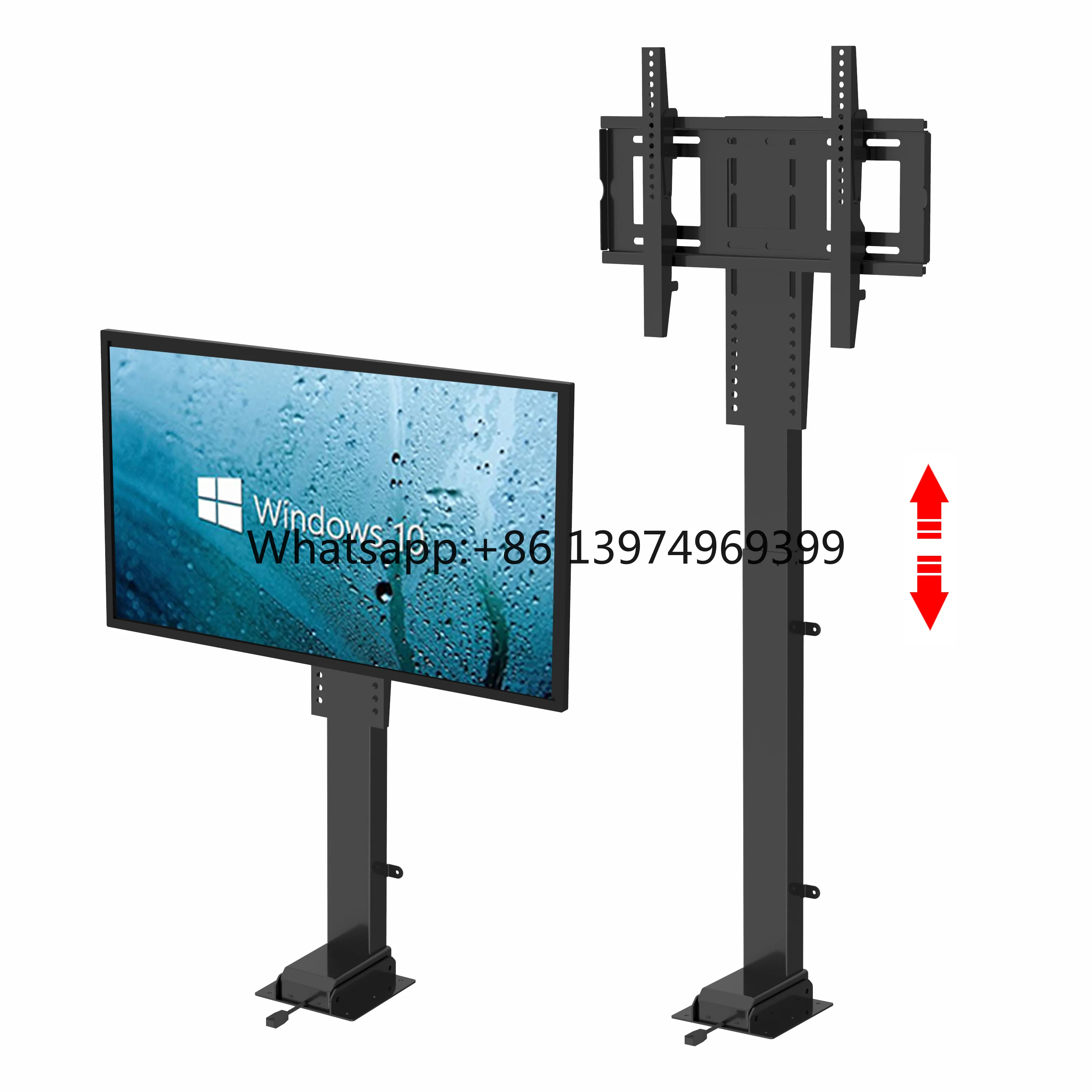Height Ajustable Stand Electric Smart Modern Mount Rotatable Motorized  Lift Bracket for 32-70 Inch Tv