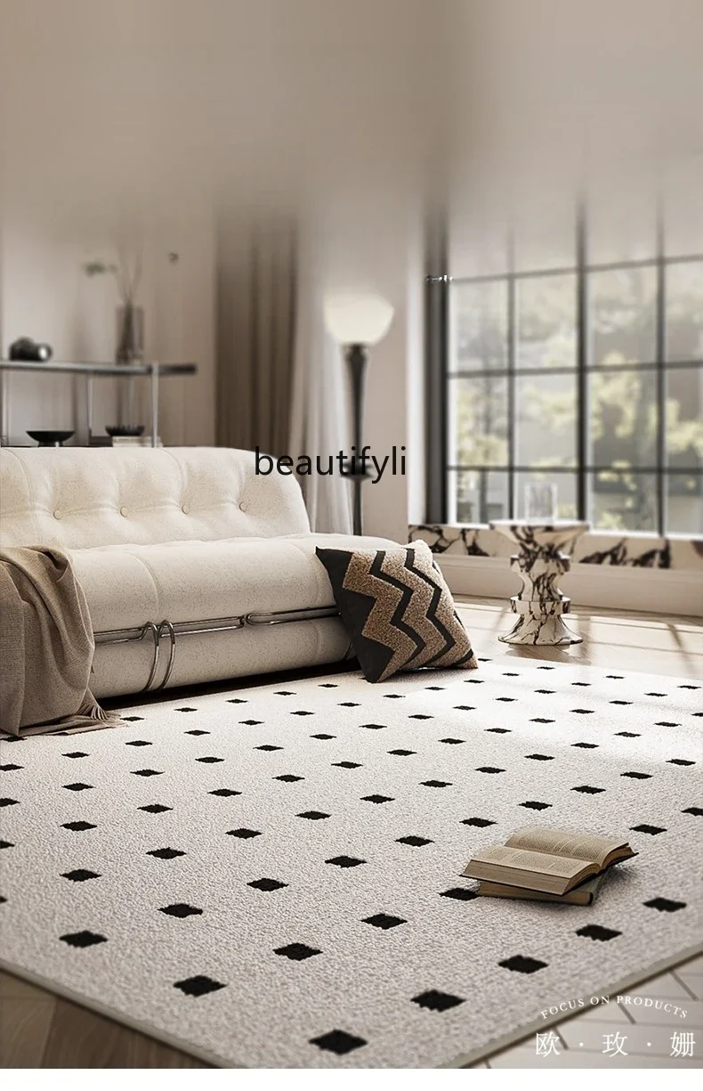 Premium bedroom bedside blanket waterproof carpet living room coffee table blanket French light luxury simple floor mat