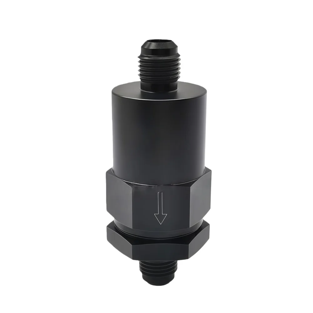 Black 6AN Inline Filter Anodized Finish Sintered Bronze Filter Element Removable Filter Element For Tight Spaces
