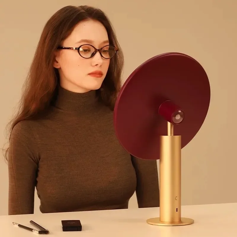 Smart LED Makeup Mirror with Light Luxury Metal Frame Desktop Vanity Beauty Mirror Large Dressing Table Fill Light for Women