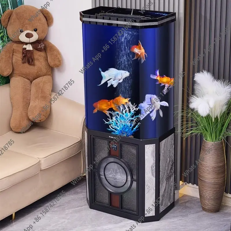 

Fish tank lazy aquarium living room household small acrylic tank light luxury feng shui ecological tank