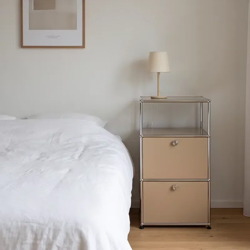 Stainless Steel Modular Shelf for Bedroom Dual Use Cabinet Moisture Proof Storage for Dry Clothes and Cutlery Modern Design
