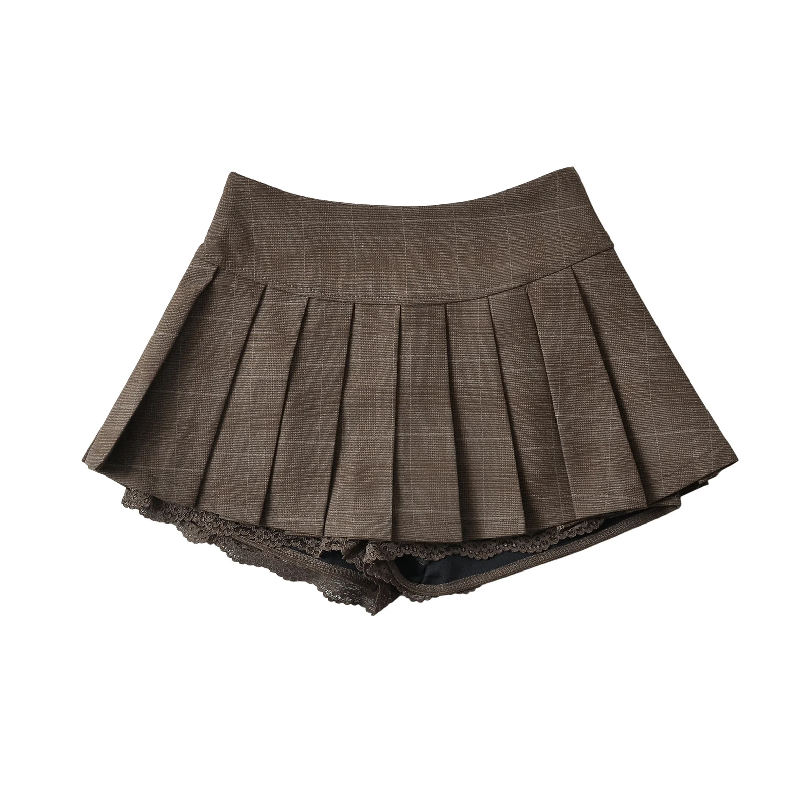 Summer Mini skirts fort woman vintage korean fashion plaid skirts for women y2k skirts pleated plaid skirts preppy style brown