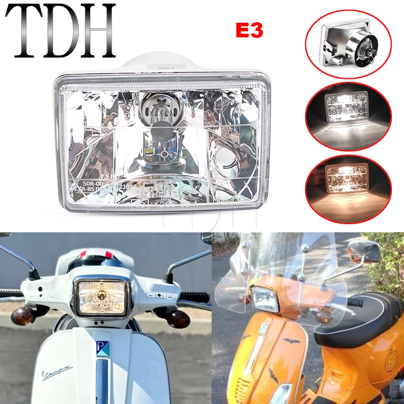 Headlamp Motorcycle Scooter Socket Front Rectangle Headlight Head Lamp High Low Beam Lighting Head Lamp For S 150 S150 2007-2017