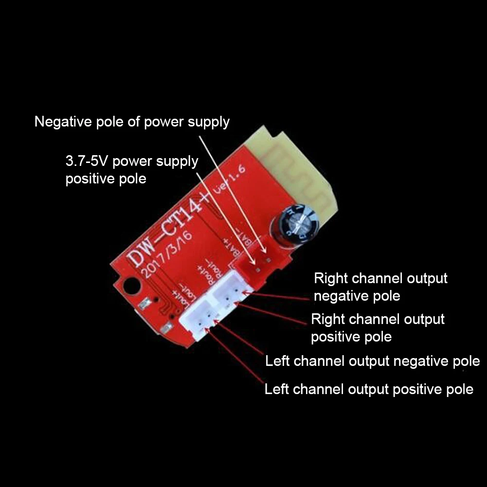 Módulo de placa amplificadora de potencia CT14 Micro 4,2, estéreo, Bluetooth, 5W + 5W, doble placa, bricolaje, altavoz, módulo de música de sonido