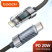 Toocki USB Type C Cable for iPhone 14 13 12 11 Pro Max XR XS Digital Display PD 20W USB Lightning Cable Fast Charging for iPhone