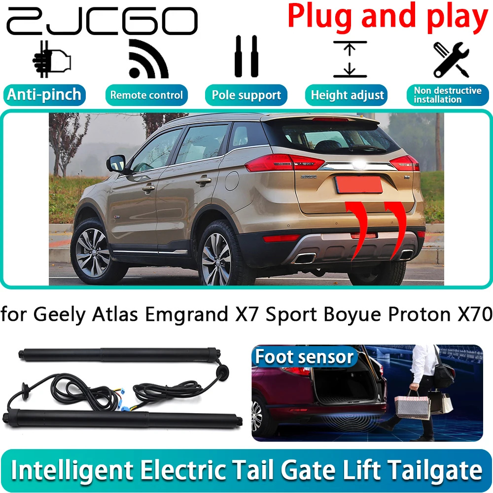 

ZJCGO for Geely Atlas Emgrand X7 Sport Boyue Proton X70 Car Electric Powered Tailgate Power Liftgate Automatic Tailgate System