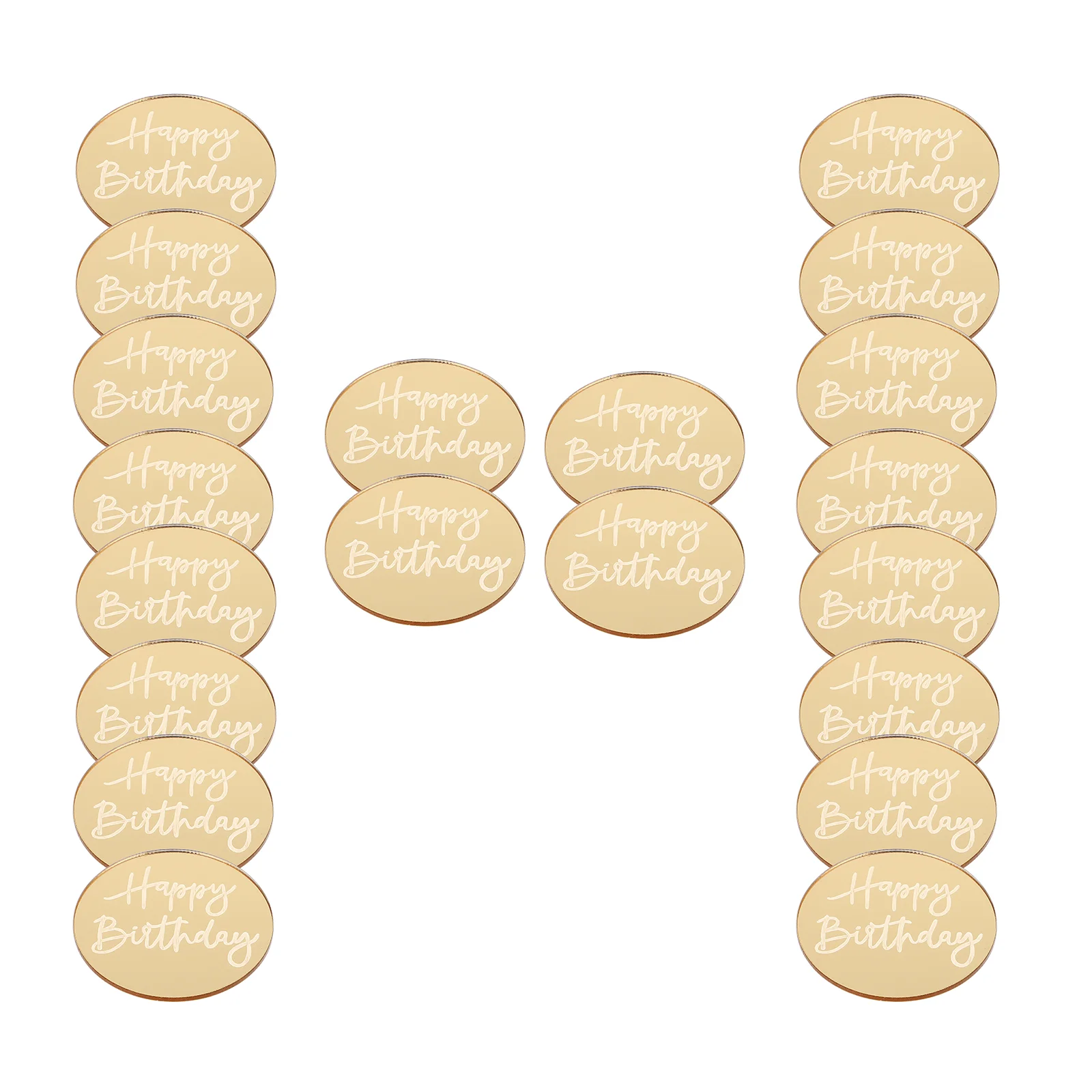 

20 Pcs Cake Plate Birthday Decoration Cupcake Discs Acrylic Decorative Toppers Multifunction Delicate Golden Round