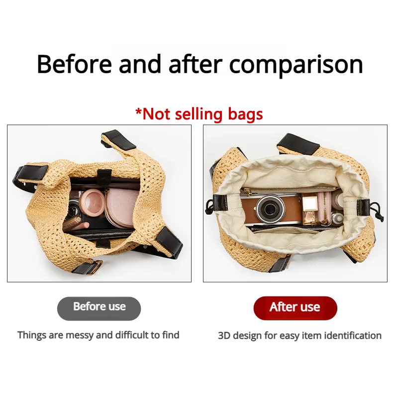 Inserto per organizer per borse per punzonatrice Materiale in tela Moda Supporto per borsa durevole Stoccaggio Accessori per borse per modifica interna