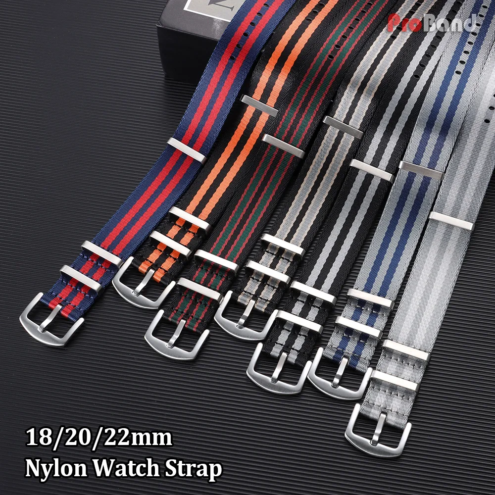 18/20/22mm Nylon Canvas Watch Strap for Omega Seamaster 300 Speedmaster 007 for Rolex for Tudor Men Weave Military Watch Band