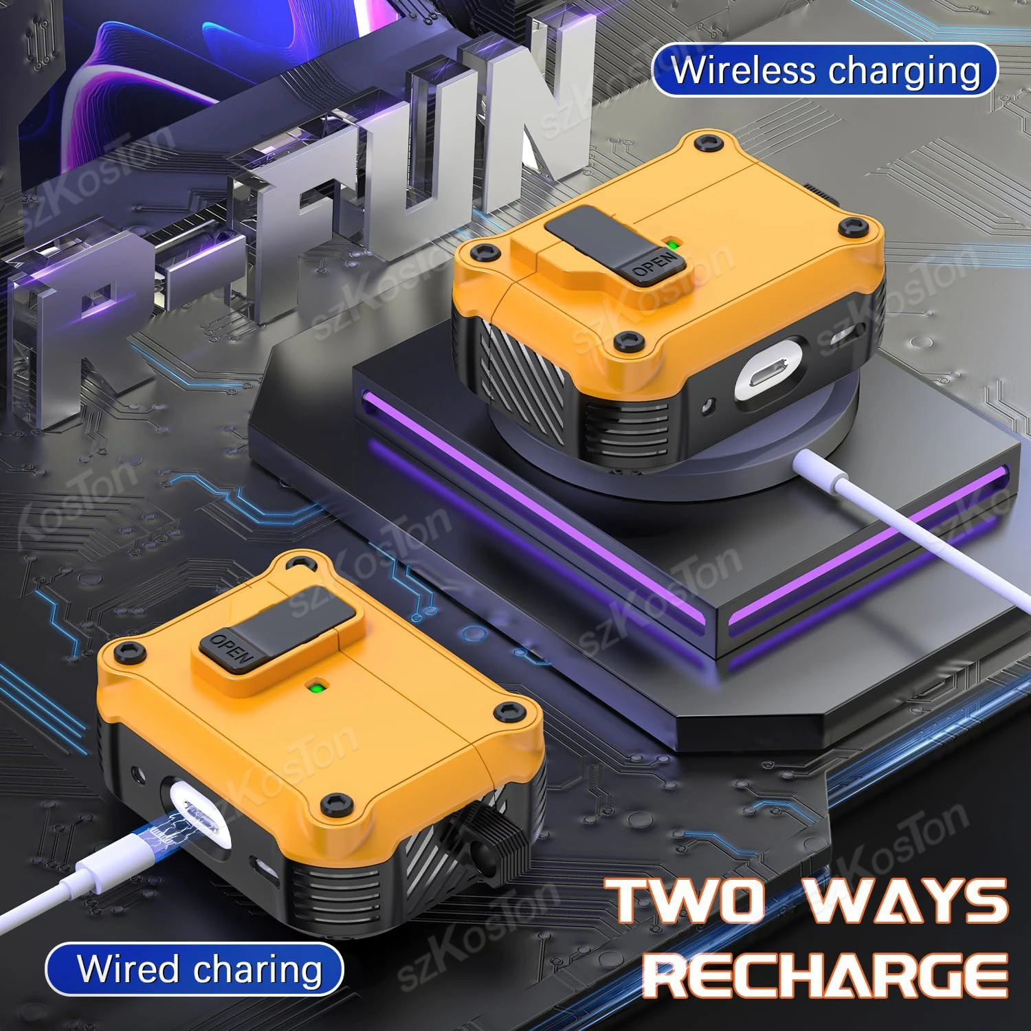 Casing AirPods 4, pelindung silikon anti syok dengan gantungan kunci untuk Apple Airpods 4th