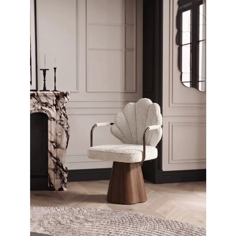 Makeup Chair French Fabric High-end Girls Bedroom Dressing Stool Rotatable Chair