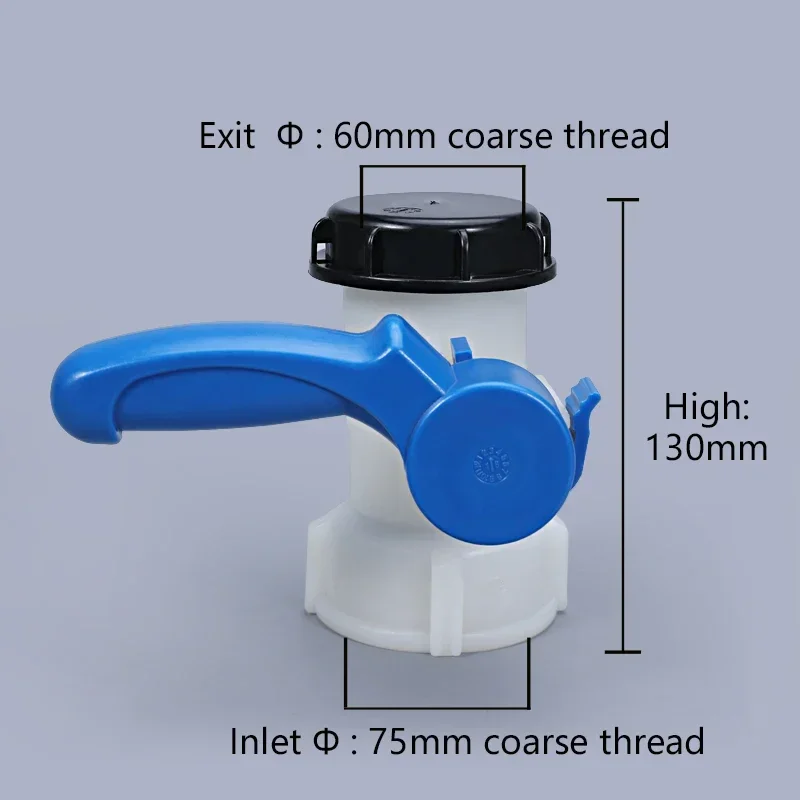 Zagęścić DN50 zawór motylkowy 1000L IBC złącze zbiornika Adapter węża ogrodowego pojemnik Outlet Control narzędzie