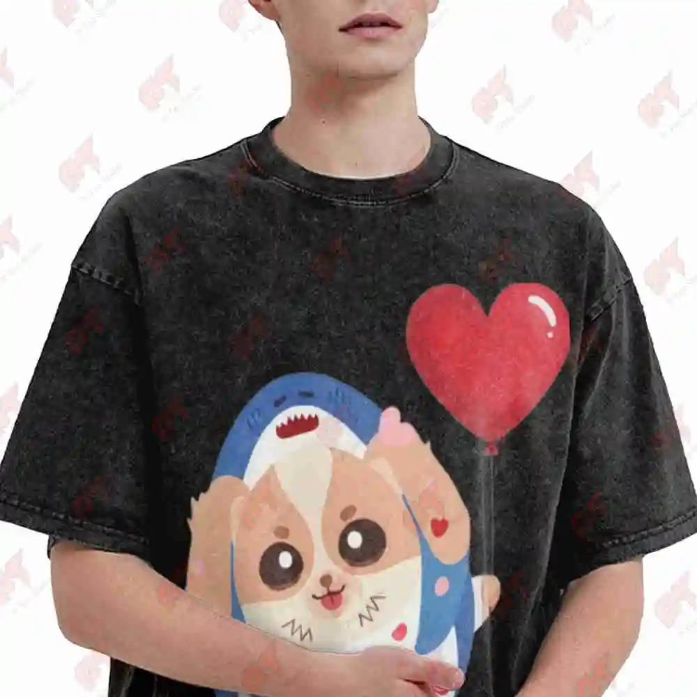 GMMTV Thai BL Wesley Vintage Washed Tee Pure Cotton T-Shirt