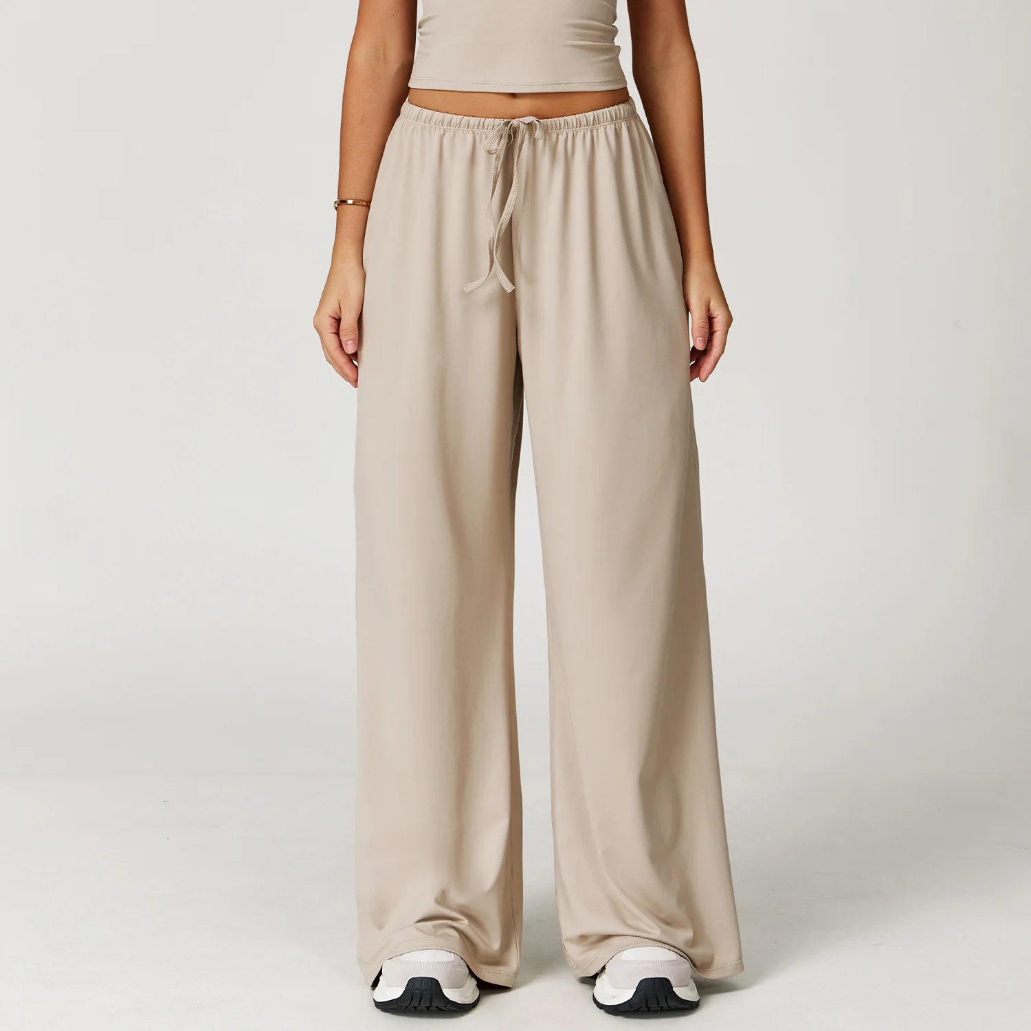 2025 New Style Loose-Fitting Wide-Apart Comfortable Casual Pants for Women, Fitness and Exercise, Elasticated Drawstring Pants
