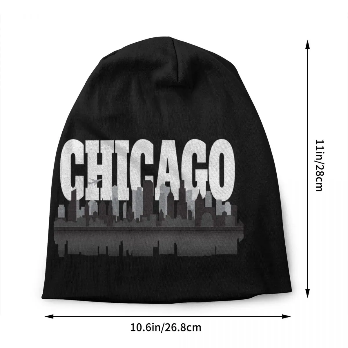 Custom Chicago Logo Bonnet Hat Knitted Hats Men Women Fashion Unisex Adult Warm Winter Beanies Cap