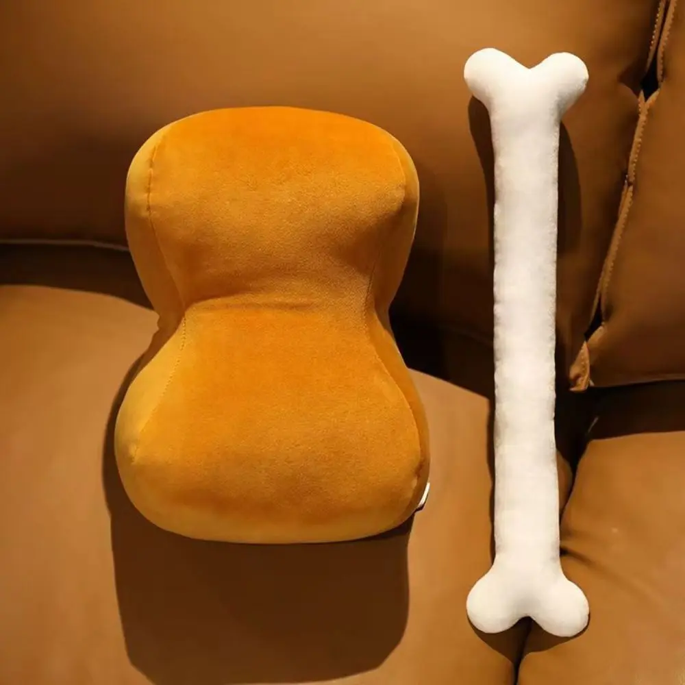 Sofa Cushion Simulation Meat Bone Plush Toy Dual-use Lifelike Stuffed Plush Pillow Hand Warmer 42cm Plush Flesh Bone Pet Toy