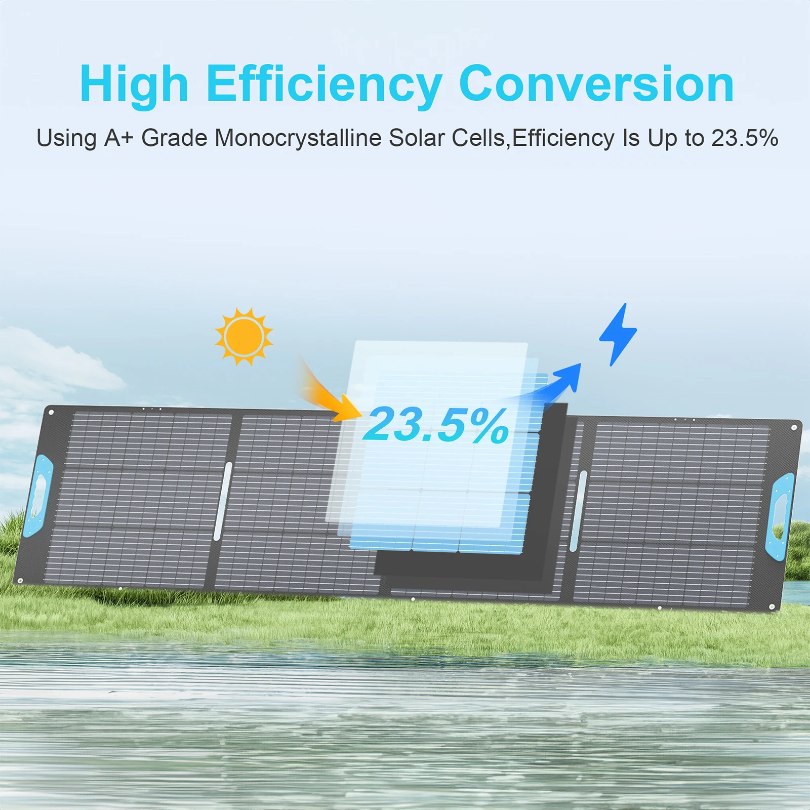 E-POWO لوحة طاقة شمسية محمولة 800 واط 440 واط 400 واط 220 واط 110 واط ETFE شاحن بالطاقة الشمسية قابل للطي لمحطة الطاقة التخييم RV إعصار الهواتف