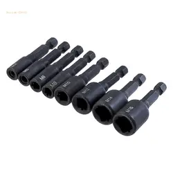 8 Pieces M4-M16 Tap Socket Collet Wrench Set 1/4
