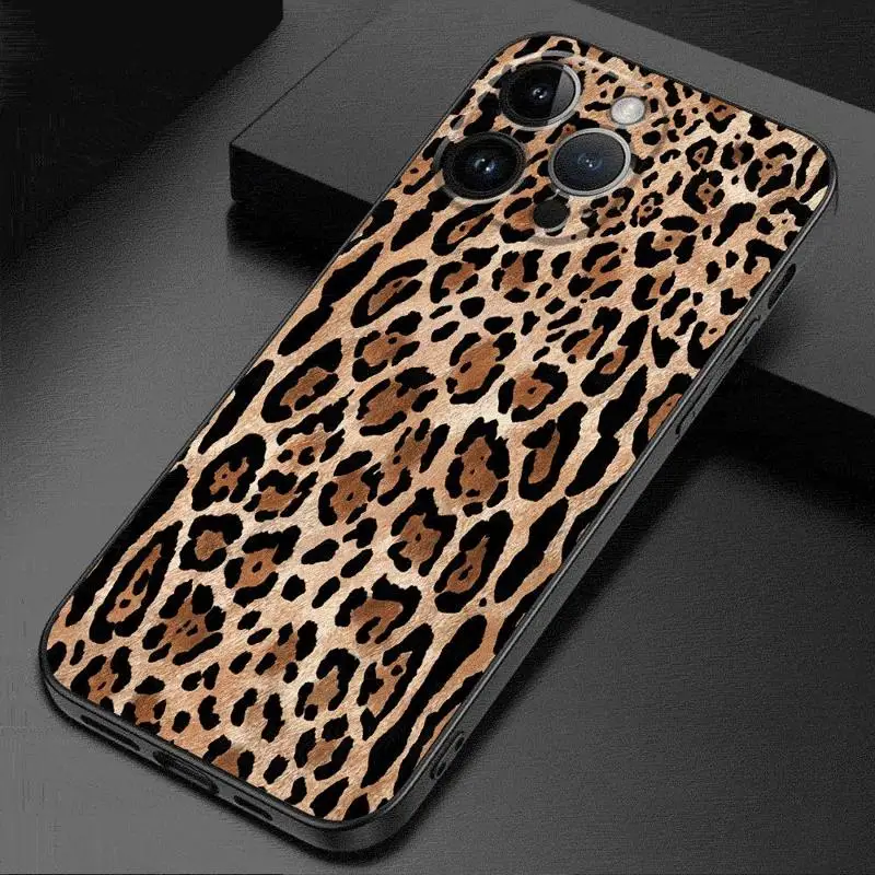 Print Ins Creative Leopard Phone Case for Apple iPhone 15 Pro Max 14 13 11 Pro 12 Mini SE X XS Max XR 78 Plus Cover Silicone