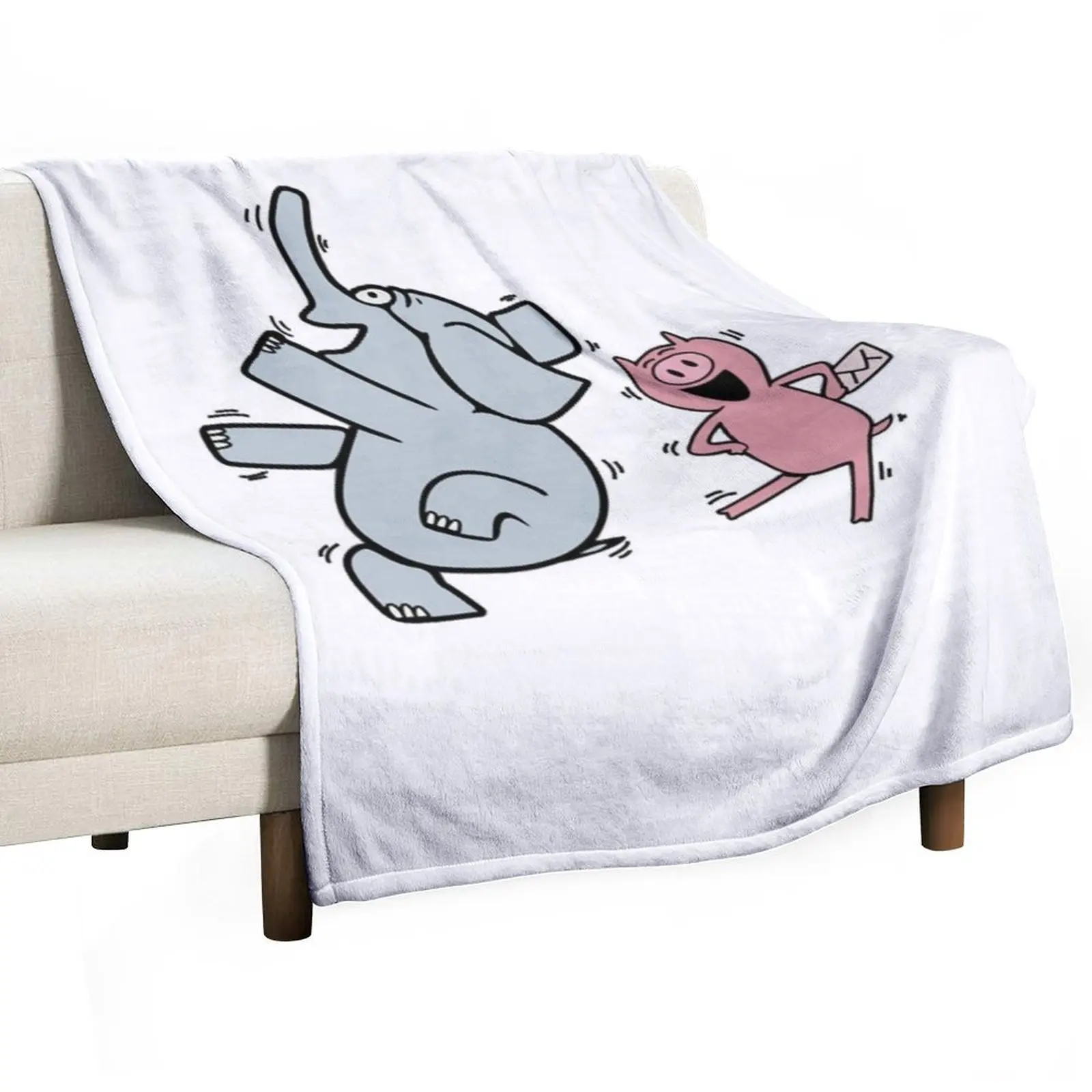 

Elephant and Piggie - Happy Gerald and Piggie Throw Blanket Cute Plaid Summer Beddings Soft Beds decorative Blankets