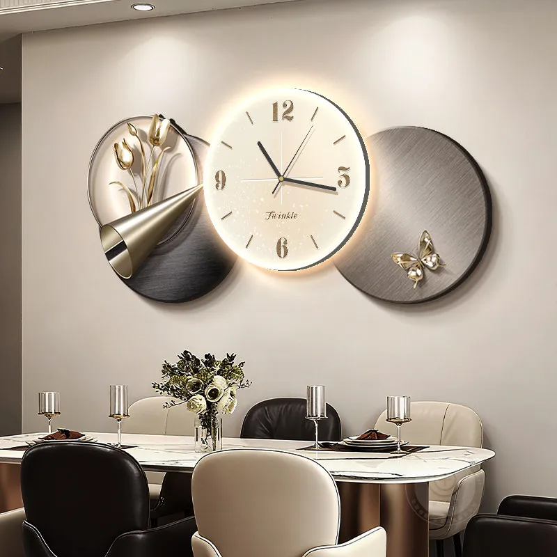 Modern Chinese Style Clock Wall Luxury Fashion Creative Silent Design Wall Clocks Living Room Modern Horloge Home Decoration