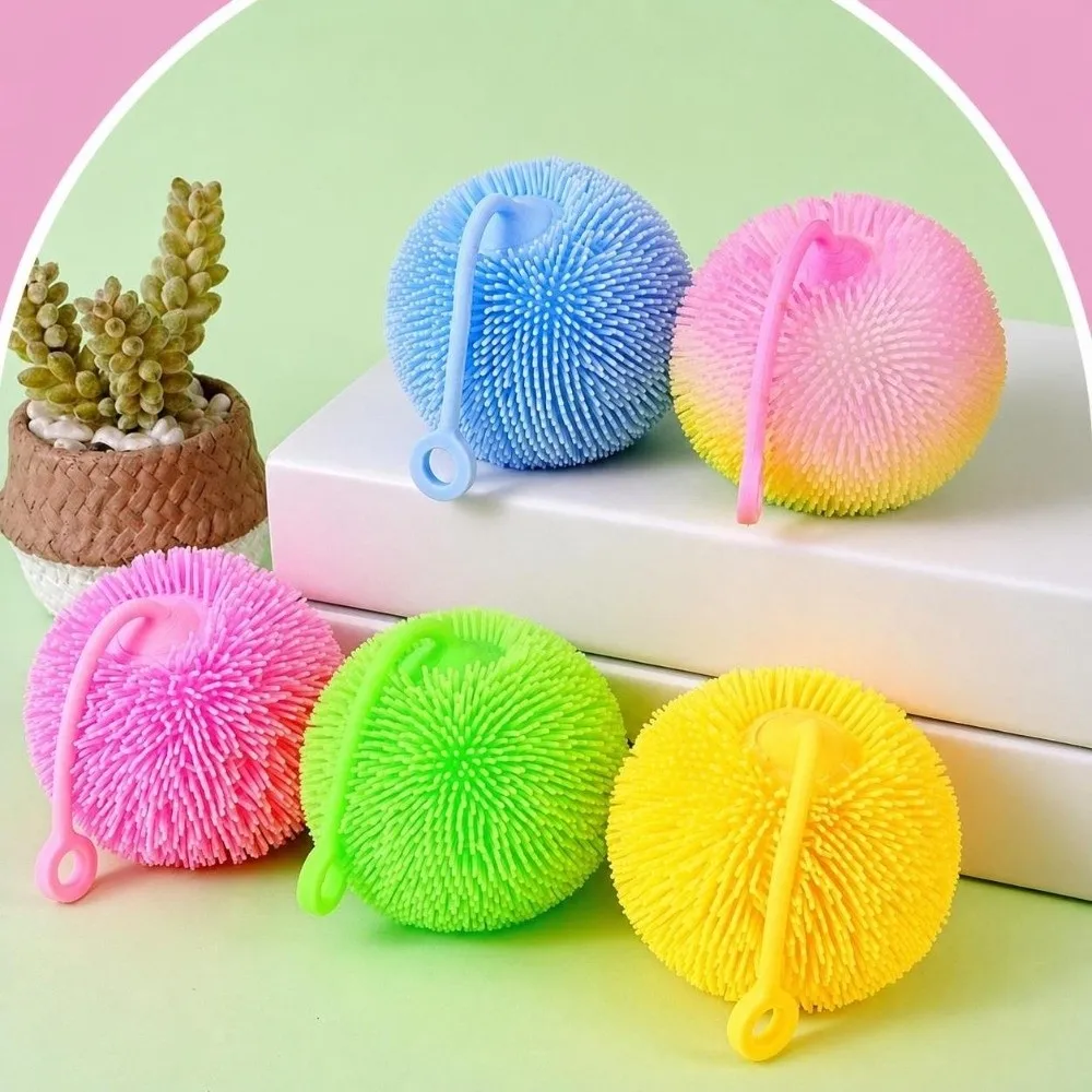 Creative Random Color Spiky Stress Ball TPR Soft Luminous Toy Stress Relief Light Up Toy for Kids