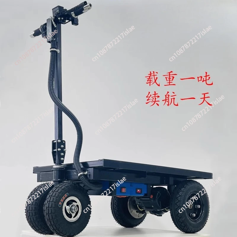 Folding portable electric flatbed truck into the elevator, building materials feeding truck, trolley, labor cart