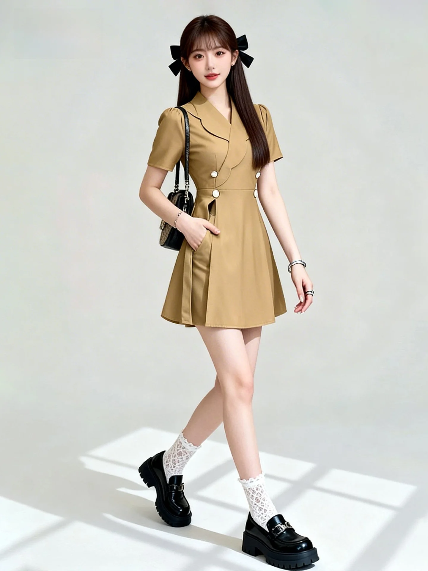 

Шикарный летний комплект-двойка для женщин: уникальный, стильный, элегантный, женственный, легкий люкс, с высокой талией, шорты, V-образный вырез, на молнии