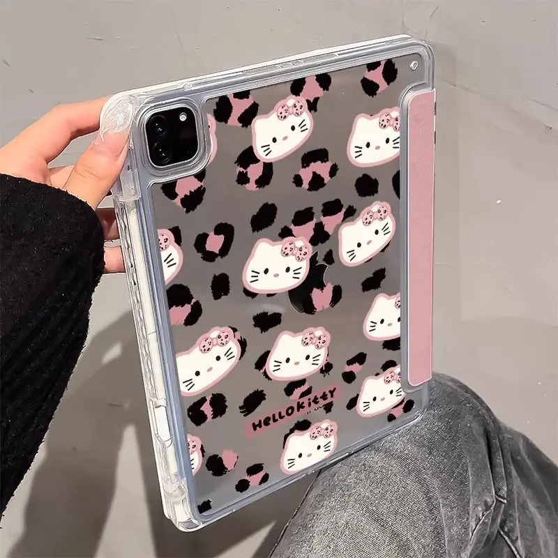 حافظة آيباد مطبوعة على شكل جلد الفهد الوردي لجهاز آيباد برو 11 بوصة 11th Air6 حافظة كمبيوتر لوحي مع فتحة قلم 10th 10.9in Air4 9th 8th 10.2in غطاء