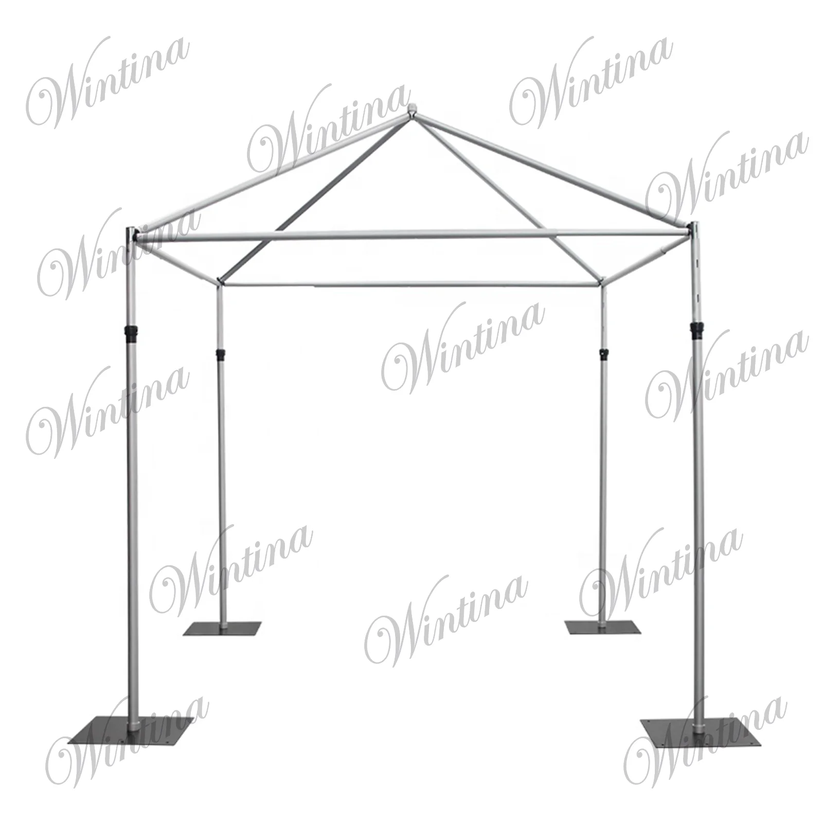 

10x10FT Square Arch Backdrop Stand,Wintina Adjustable Pipe and Drape Stand,Heavy Duty Metal Flower Arch Stand for Wedding Decor