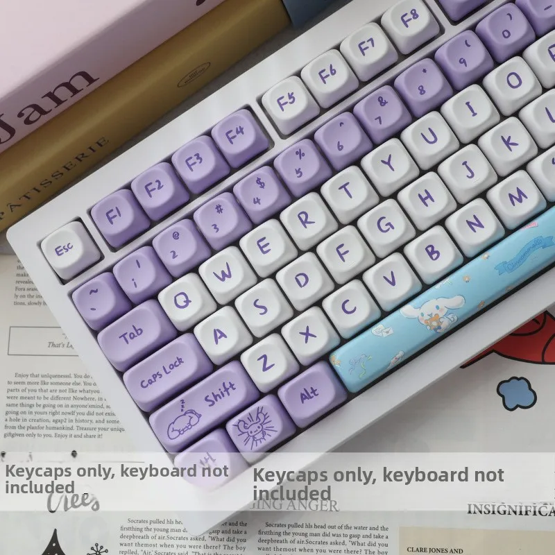 Highly PBT keycaps with five sides, heat sublimated, cute, customized and personalized, complete set of keycaps