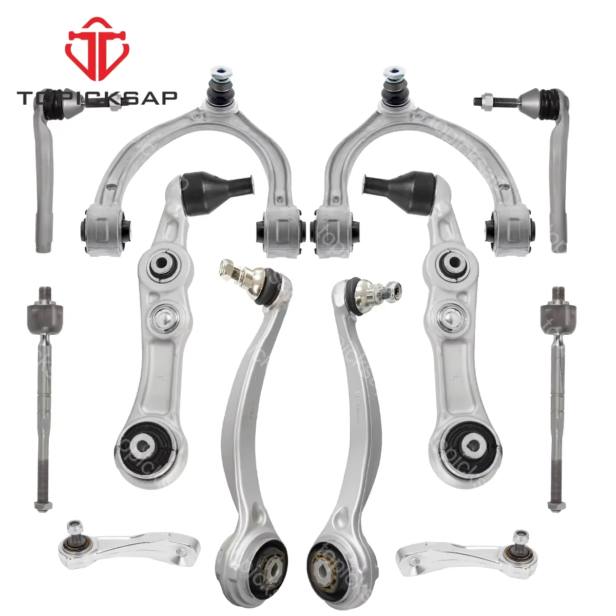 TOPICKSAP 12Pcs Front Upper Lower Control Arm Stabilizer Link Tie Rod Kits for Mercedes-Benz W205 W213 RWD C300 2015 2016-2022
