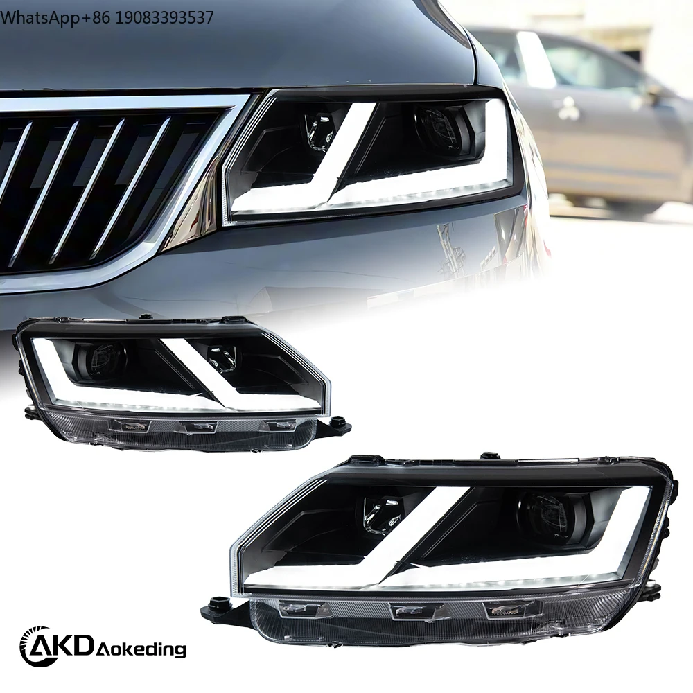 

AKD Car Lights for Skoda Rapid Headlight Projector Lens 2014-2018 Design Dynamic Signal LED Headlights Drl Automotive Accessory
