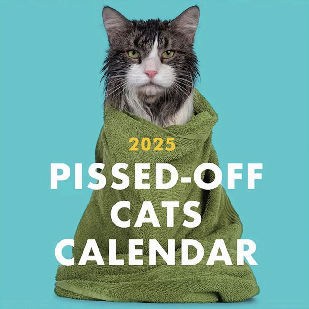 2025 Pissed Off Cats Kalender, Pissed Off Cats 2025 Wandkalender, 12-Monats-Planer für Witzgeschenk, freches Geschenk für Katzenliebe