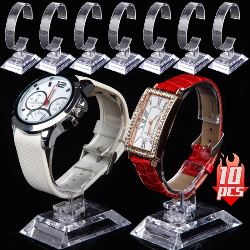 1/10Pcs Transparent Plastic Watch Bracelet Display Stand C-ring Shaped Storage Display Holders Jewelry Accessory Tools Wholesale