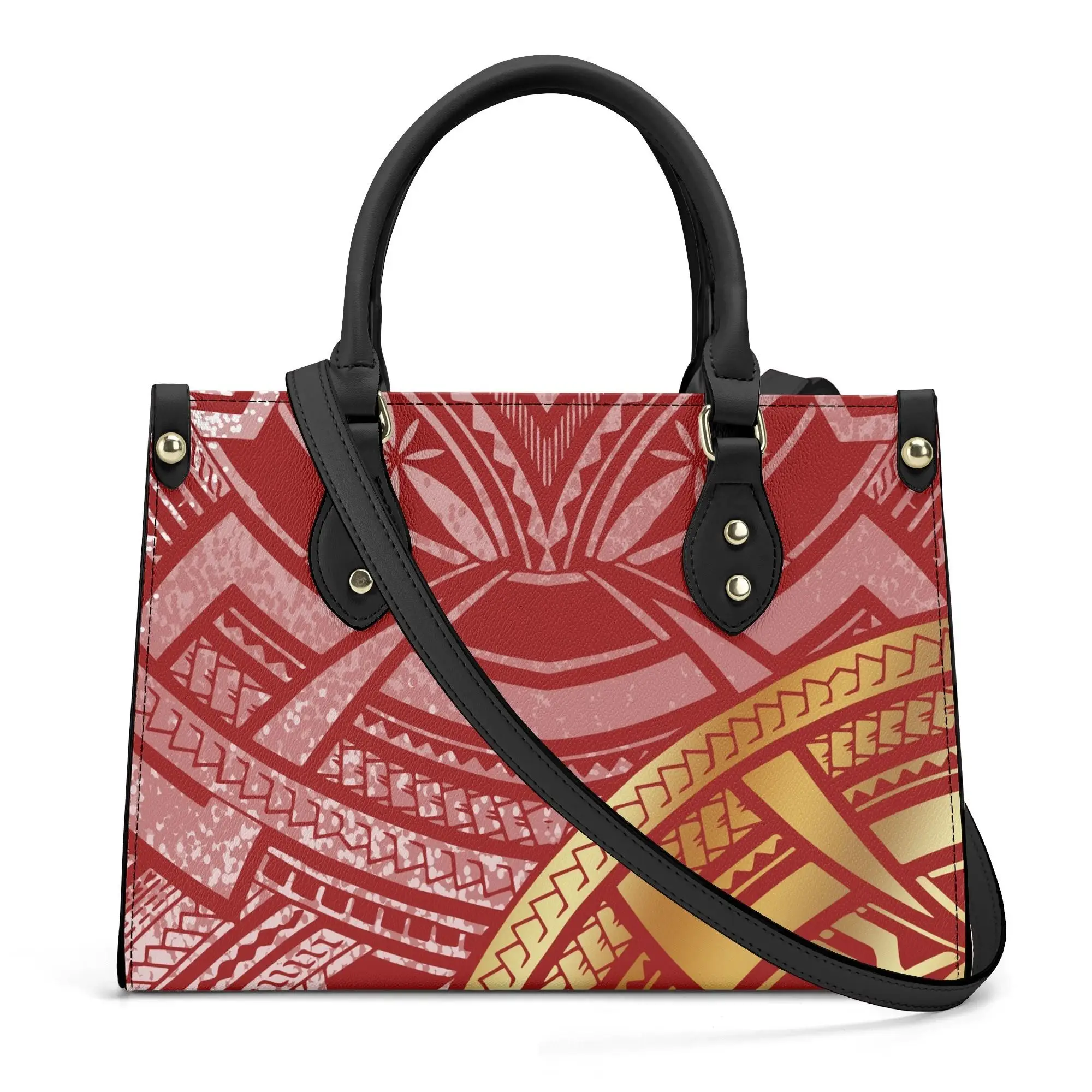 

High Quality Women'S Large Capacity Pu Handbag Temperament Shopping Crossbody Women'S Bag Polynesia Fiji Tonga Popular Print