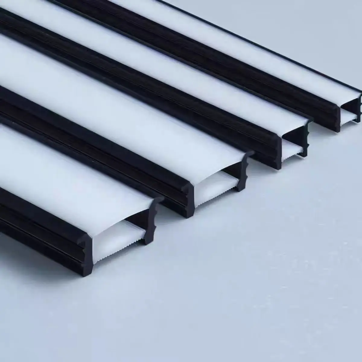 Black border silicone LED neon light cover plate decoration silicone LED channel system, new alternative to aluminum profiles