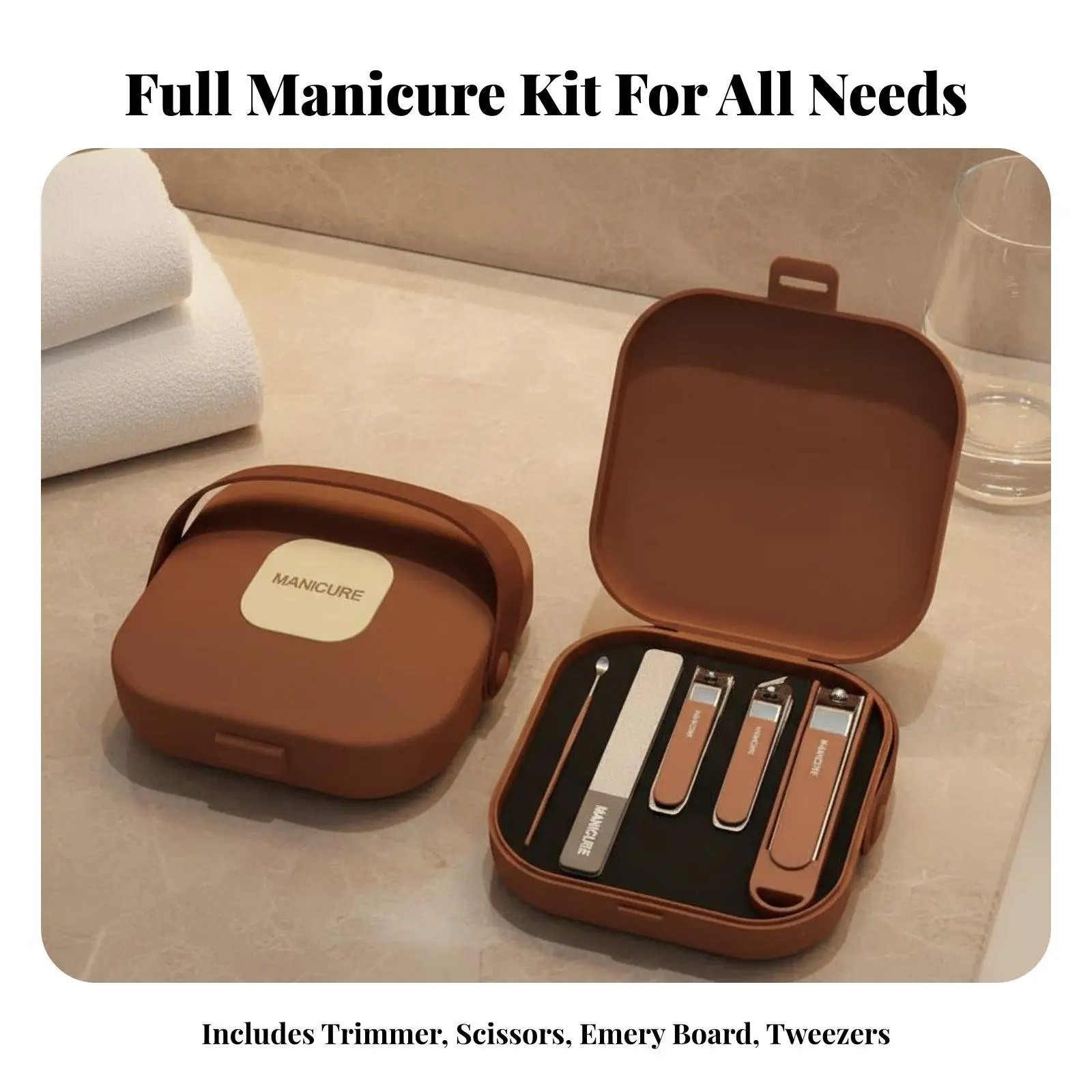 Complete Manicure Clipper Set for Men Women Stainless Steel Nail Care Kit with Anti Scatter Design Portable Grooming Tool