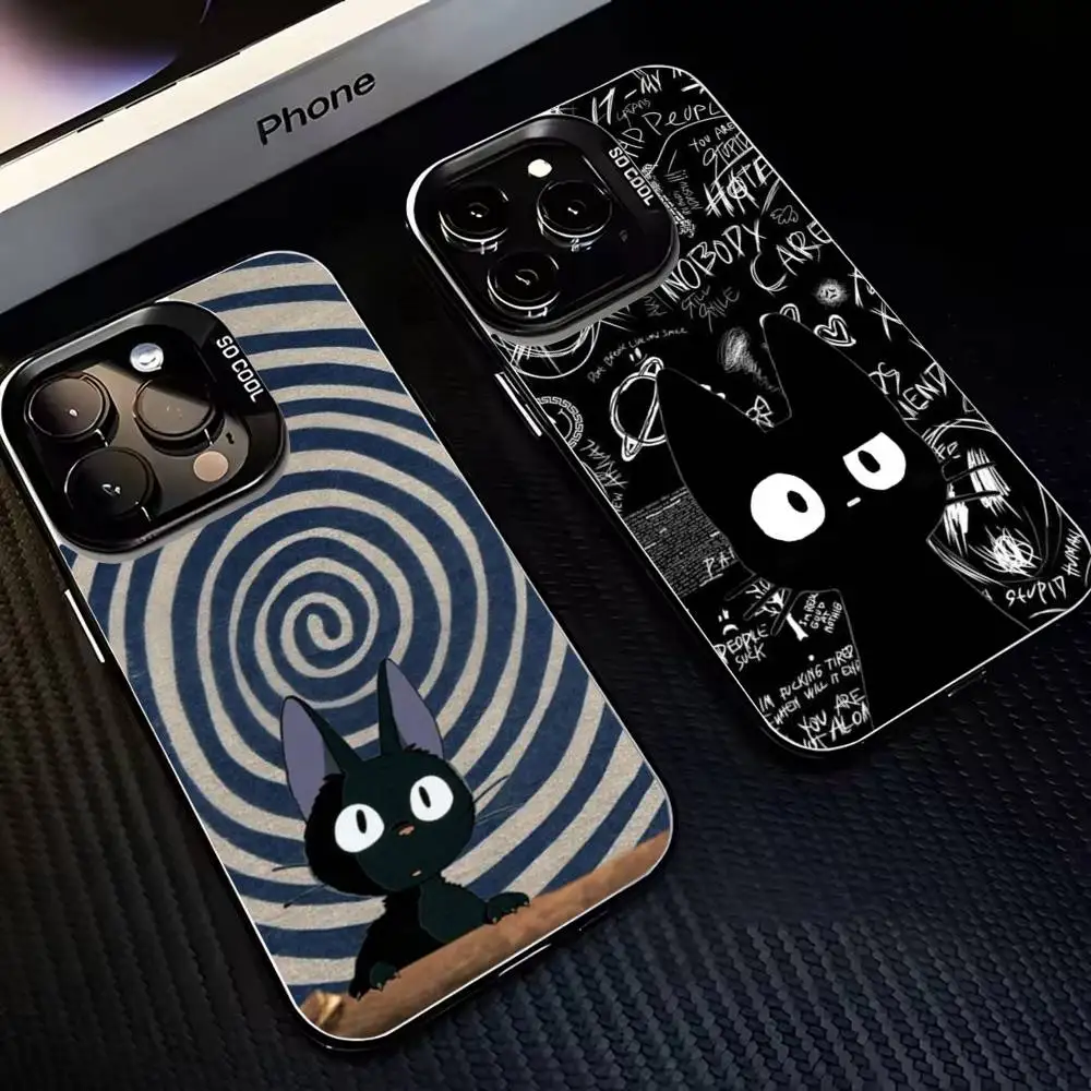 

Lovely Cool Cat Y2K Phone Case For iPhone17,16,15,14,13,12,11 Plus,Pro Max Black Matte Shockproof Cover