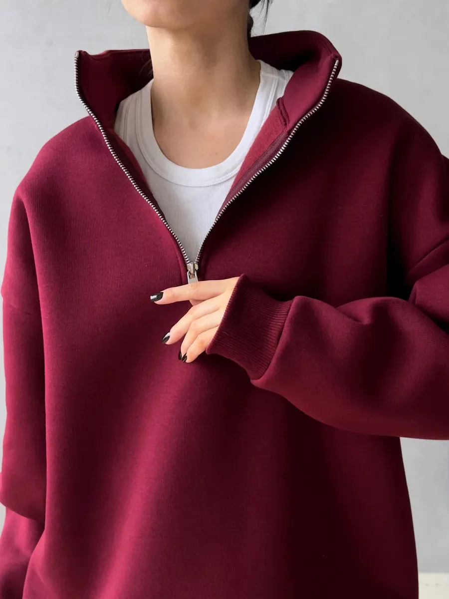 Sweat à capuche à manches longues pour femmes, rétro américain, demi-fermeture éclair, Patch Alphabet, mode de sortie, haut de marque tendance, vêtements pour femmes