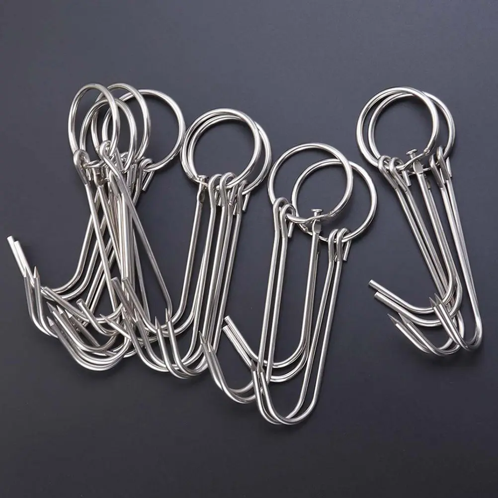 10Pcs Sharp High Hardness Roast Duck Hooks Stainless Steel Meat Hanging Hooks for Chicken Lamb Bbq Smoke Drying Strong Load