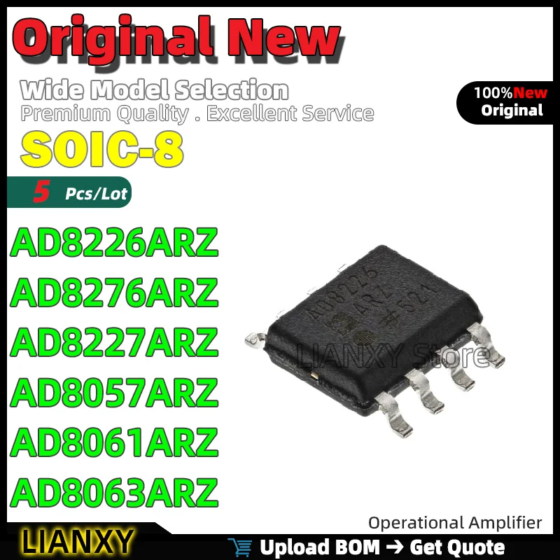 5pcs SOIC-8 AD8226ARZ AD8276ARZ AD8227ARZ AD8057ARZ AD8061ARZ AD8063ARZ Operational Amplifier New Original