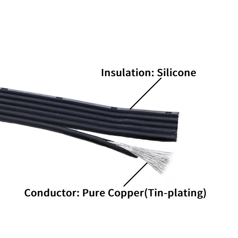Silicone Copper Wire 2P 3P 4P 5P 6P 8P Super Soft Multi-core Pins Parallel 30 - 20AWG High Temperature Resistant Extension Cable