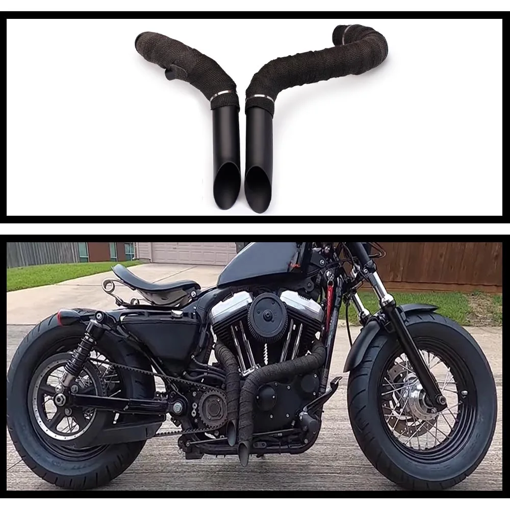 Factory Direct Sales Modified  VH Direct Exhaust  Pipe Suitable for Harley 883 1200 48 XL883N Exhaust Pipe with Fireproof Cloth