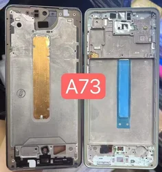 A736 For Samsung Galaxy A73 5G Middle Frame Housing Board LCD Faceplate Bezel Replace Repair Parts + Side Buttons