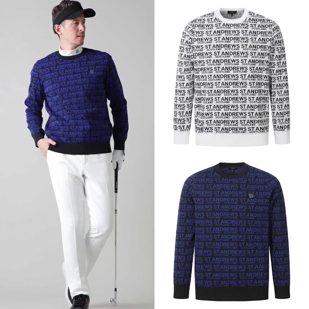 ST ANDREWS High-quality Knitted Sweaters! Men's Trendy Design, Sports Style, High-stretch Fabric, Golf, Luxury!