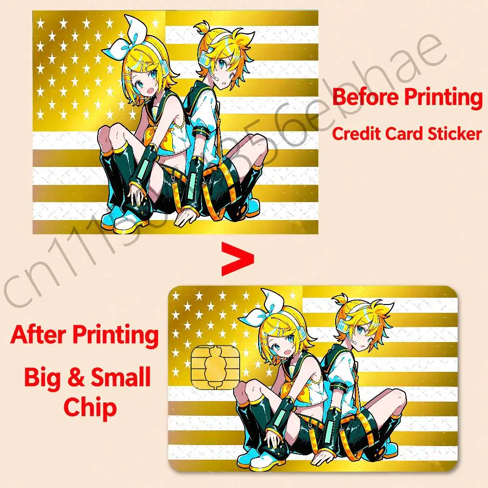 For Rin Len Kagamine Credit Skin Cover Card Stickers Film Bus Pass Front Decoration Bank Debit Waterproof