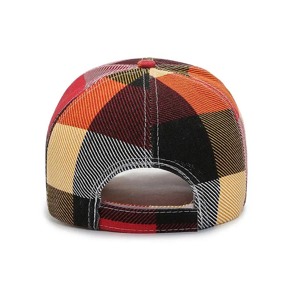 Spring Summer Women Men Plaid Caps Fashion Plaid Baseball Caps Outdoor Cool Adjustable Sun Cap Sports Hat