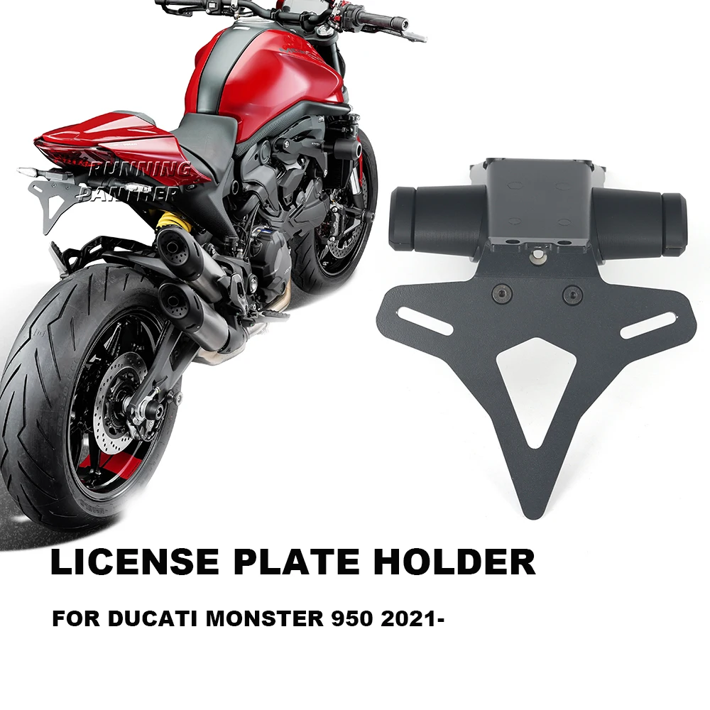 

For Ducati Monster 950 Monster950 2021-up 2022 2023 Motorcycle Rear Short Tail Stock License Plate Holder Tailstock Bracket Kit